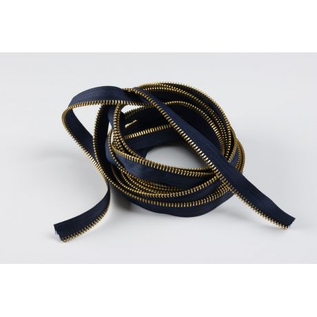 Passepoil en maille métal or 6mm marine