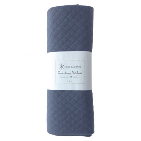 Coupon Tissu France Duval jersey matelass bleu France Duval