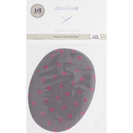 Coude thermocollant batiste gris cerises roses