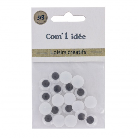Yeux mobiles  coller 10mm - blister 20 pcs