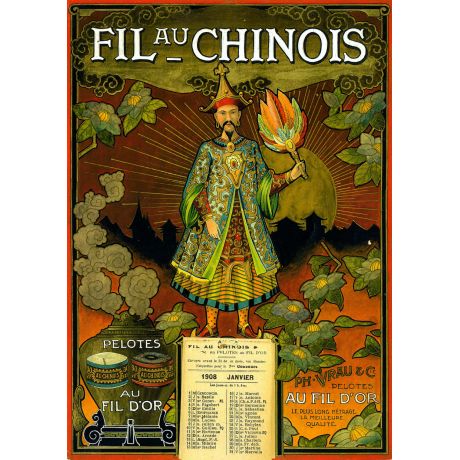 Affiche Fil au Chinois vintage - mod�le n.2