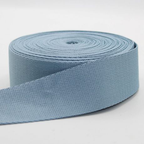 Sangle douce 40 mm polyester bleu gris