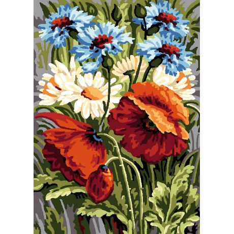 Canevas antique Luc 32/50 - fleurs des champs