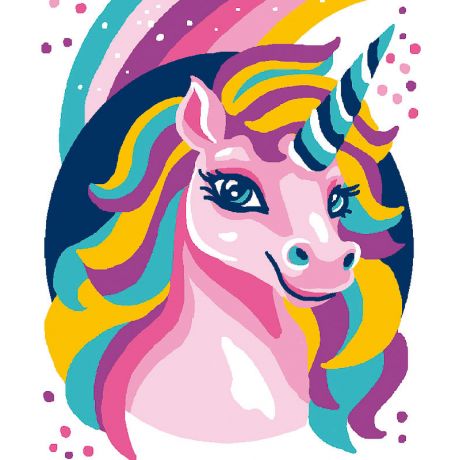 Kit Canevas Luc blanc 25/30cm - licorne