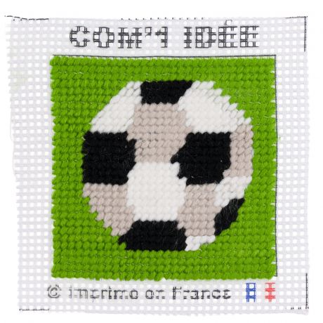 Kit canevas enfant soudan 20x20 Com'1 Id�e ballon de foot