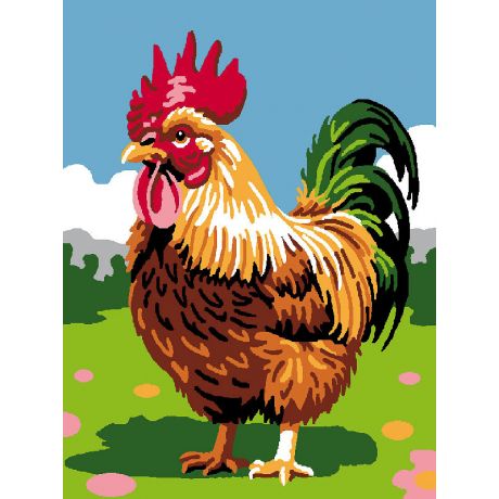 Kit Canevas Luc blanc 20/25cm - coq