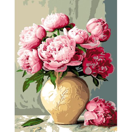 Canevas Luc antique 50/65 - pivoines
