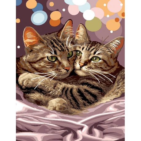 Canevas Luc antique 50/65 - c�lin de chats