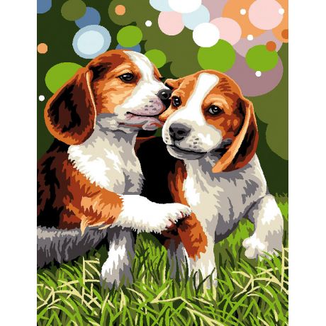 Canevas Luc antique 50/65 - c�lin de chiens