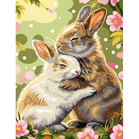 Canevas Luc antique 50/65 - c�lin de lapins