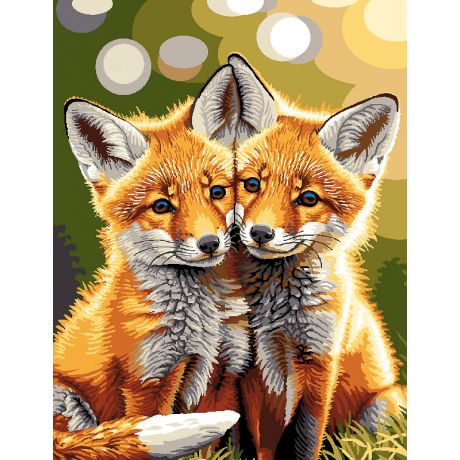 Canevas Luc antique 50/65 - c�lin de renardeaux