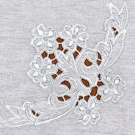 Napperon ovale coton blanc bord