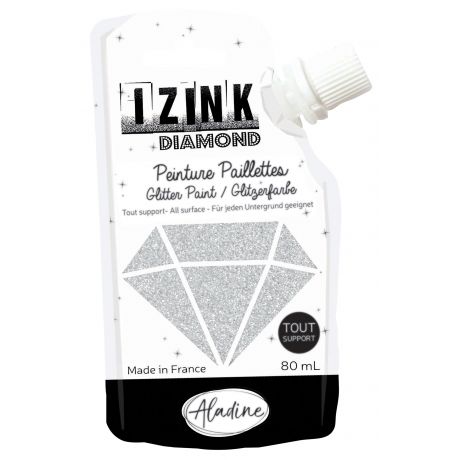 Izink diamond peinture paillette argent 80ml