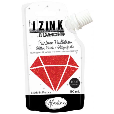 Izink diamond peinture paillette rouge 80ml