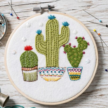 Kit tambour appliqu cactus en pot