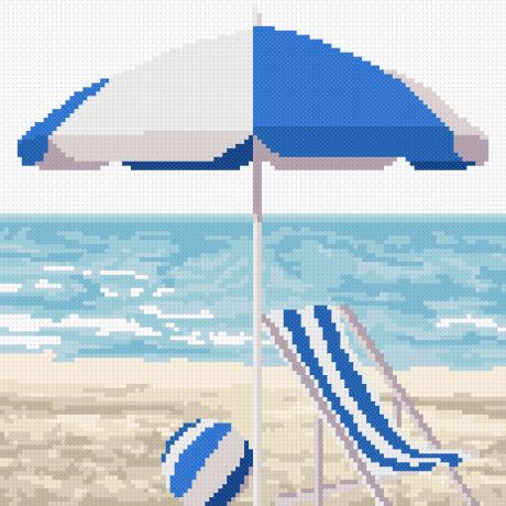 Kit - Tableautin bord de mer - Chaise bleu