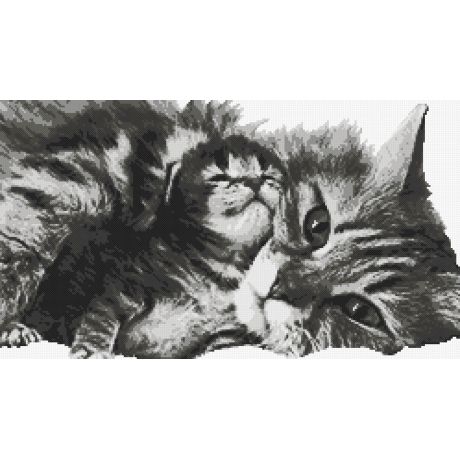 Kit - Tableau Maman chat et son chaton