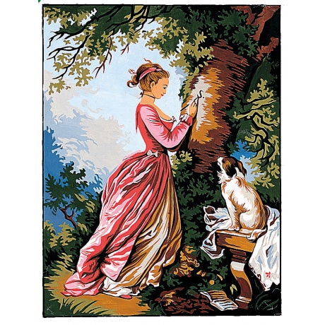 Canevas 45 x 65 cm - Chiffre d'amour(Fragonard)