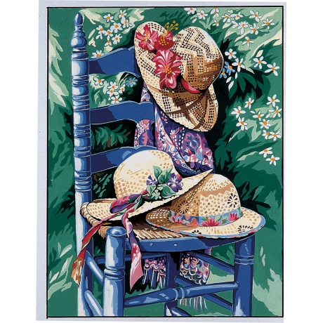 Canevas 45 x 65 cm - Chaise aux chapeaux(Graniou)