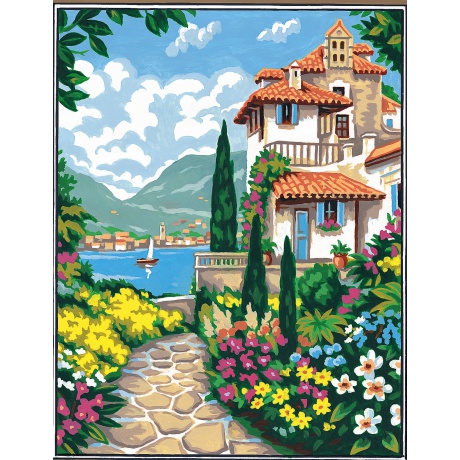 Canevas 45 x 65 cm - La villa fleurie