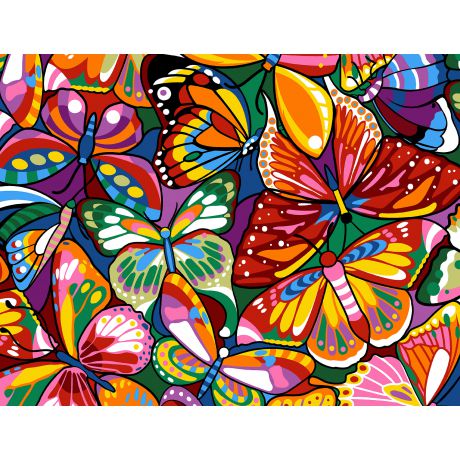 Canevas 45 x 65 cm - Papillons colors