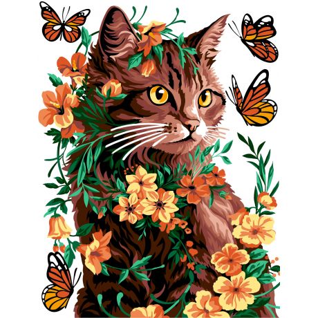 Canevas 45 x 65 cm - flore féline