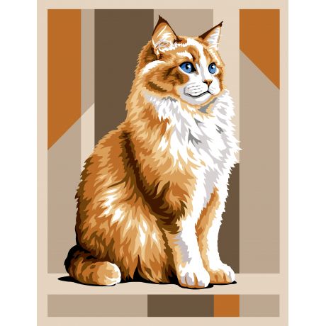 Canevas 65/80 -  main coon roux