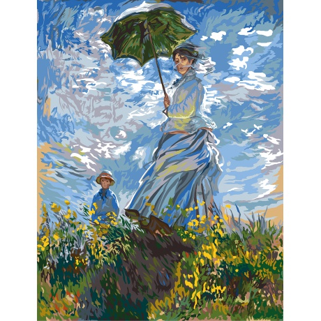 Canevas 60/80 - La femme  l'ombrelle(Monet)