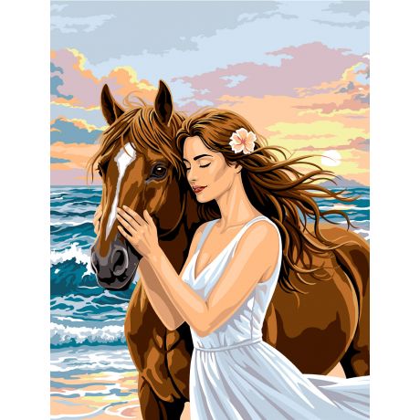 Canevas 60/80 - la belle et le cheval