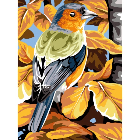 Canevas 30/40 - L'oiseau au plume d'automne