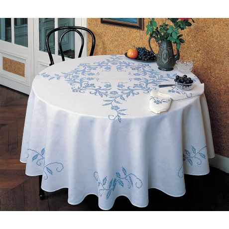 Nappe carre coton blanc 90/90 sans dentelle