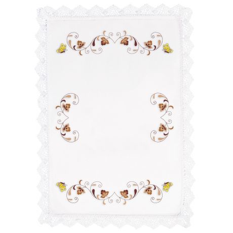 Nappe carre coton blanc 90/90 sans dentelle