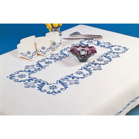 Nappe coton blanc ronde 120 cm sans dentelle