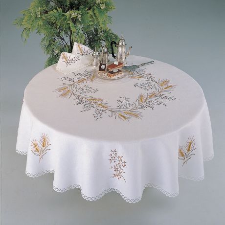 Nappe coton blanc 160 ronde