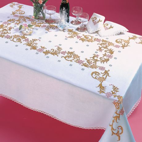 Nappe rectangle coton blanc 140/170 sans dentelle