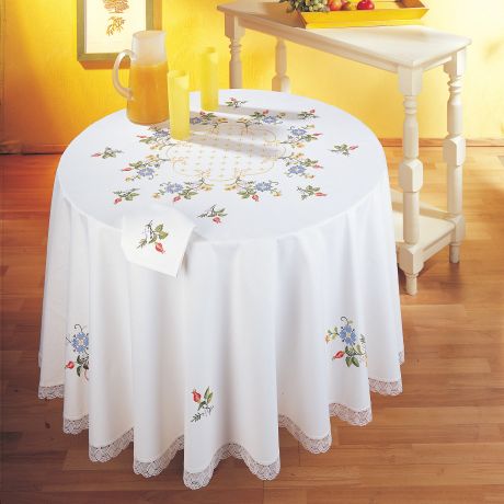 Nappe rectangle coton blanc 140/200 sans dentelle