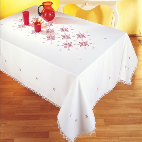 Nappe ovale coton blanc 140/200 sans dentelle