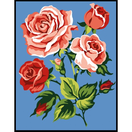 Kit canevas pnlope blanc - Les roses