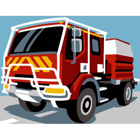 Kit canevas pnlope blanc - Camion pompier