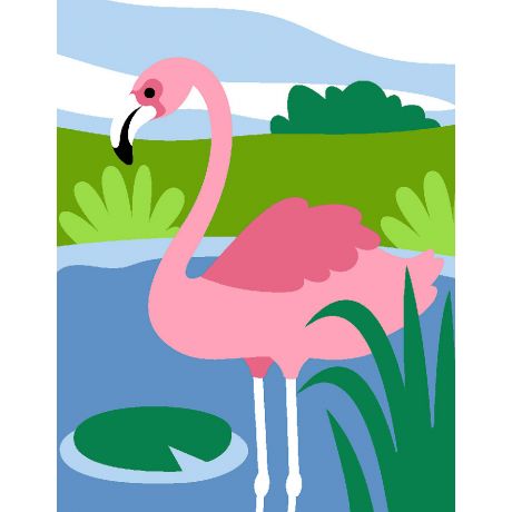 Kit canevas p�n�lope blanc -flamant rose