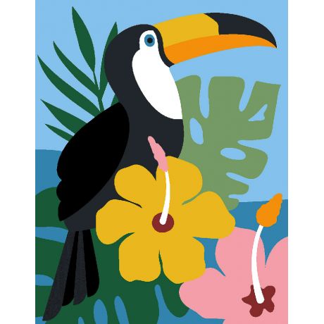 Kit canevas p�n�lope blanc -  toucan