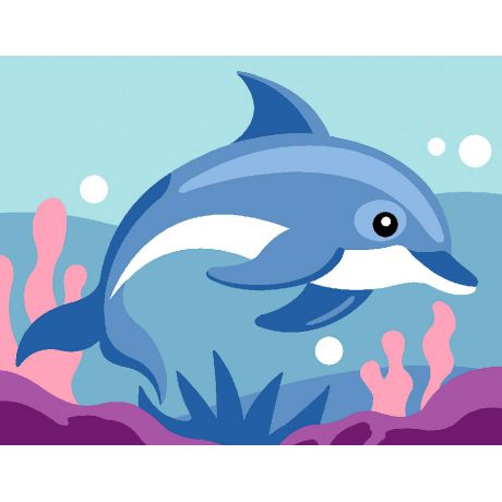 Kit canevas p�n�lope blanc - dauphin