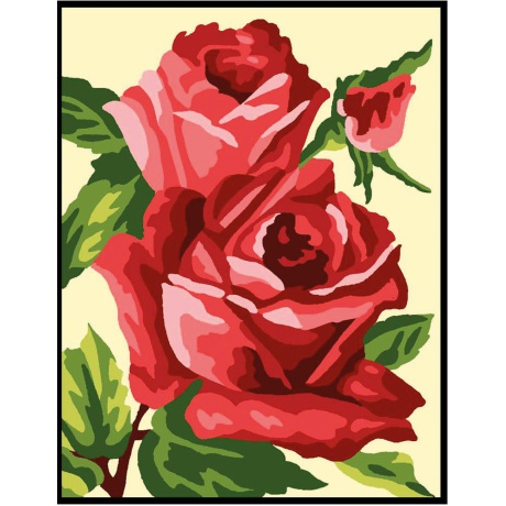 Kit canevas pnlope blanc - Roses