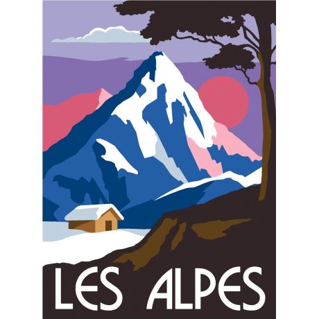 Canevas 30/40 - type affiche Les Alpes