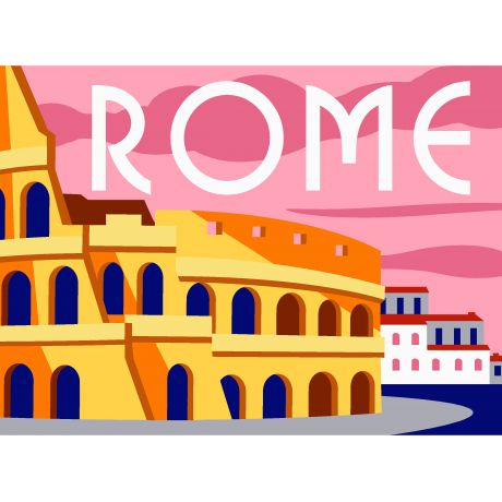 Canevas 30/40 - type affiche Rome