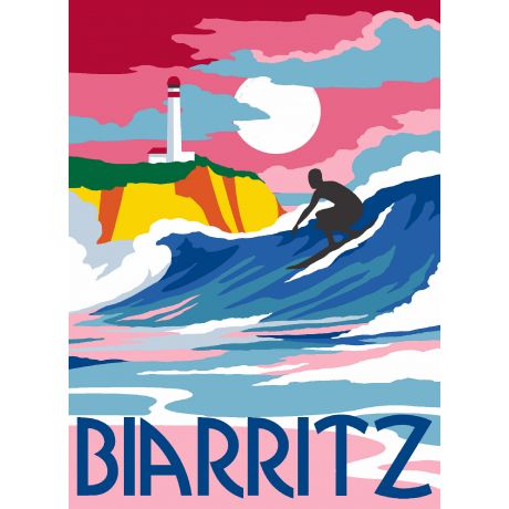 Canevas 30/40 - type affiche Biarritz