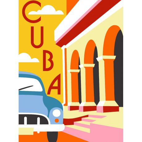 Canevas 30/40 - type affiche Cuba
