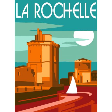 Canevas 30/40 - type affiche La Rochelle