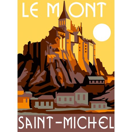 Canevas 30/40 - type affiche Le Mont Saint Michel