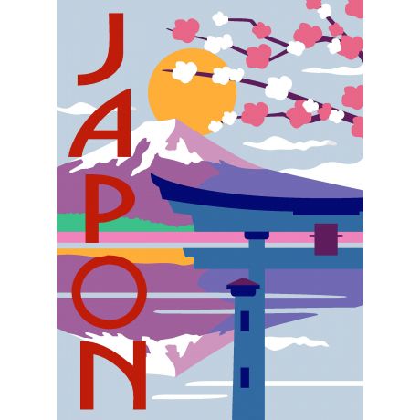 Canevas 30/40 - type affiche Japon